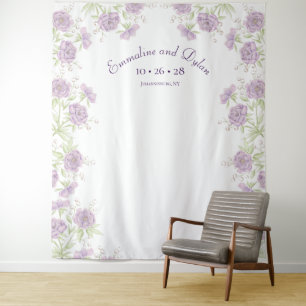 Tenture Fond de mariage photo Rose Violet Lavande