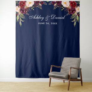 Tenture Fond de mariage Photobooth Accessoire Bordeaux Ble