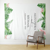 Tenture Fond de mariage - Photobooth floral tropical (En situation (horizontale))