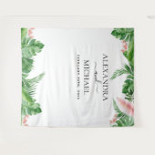 Tenture Fond de mariage - Photobooth floral tropical (Devant (Horizontal))