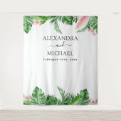 Tenture Fond de mariage - Photobooth floral tropical (Devant)