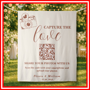 Tenture Fond de mariage QR Capture The Love Orange Brûlée