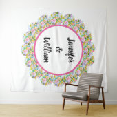 Tenture Fond de mariage romantique floral rose (En situation (horizontale))