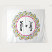 Tenture Fond de mariage romantique floral rose (Devant (Horizontal))