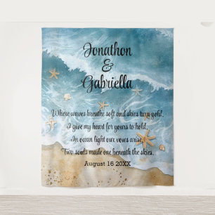Tenture Fond de mariage romantique sur la plage 