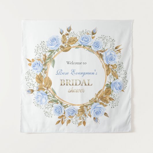 Tenture Fond de mariage Rose Bleue Dorée (Devant)