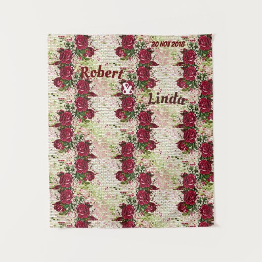 Tenture Fond de mariage rose bordeaux rustique (Devant)