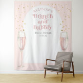 Tenture Fond de mariage rose et bulles de brunch avec arch (En situation)