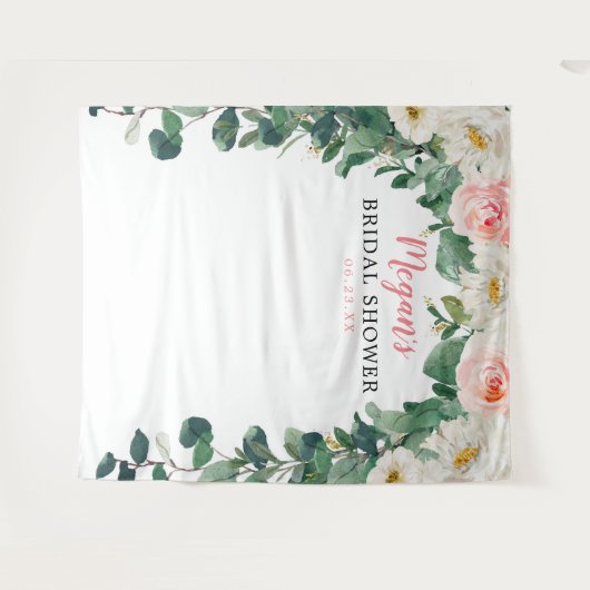 Tenture Fond de mariage rose et verdure (Devant (Horizontal))