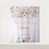 Tenture Fond de Mariage rose Fleur sauvage Whimsical (Devant)