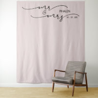 Fond de mariage rose pâle avec M. et Mme Blush Ros