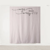 Tenture Fond de mariage rose rougeoyante M. et Mme Blush (Devant)