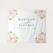 Tenture Fond de mariage rose saumon pour noces (Devant (Horizontal))