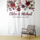 Tenture Fond de mariage rouge Bourgogne rustique pour phot (En situation)