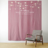 Tenture Fond de mariage rustique avec lumières scintillant (En situation)