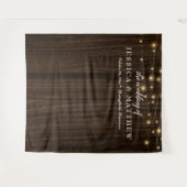 Tenture Fond de mariage rustique avec lumières scintillant (Devant (Horizontal))