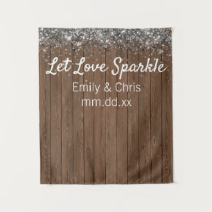 Tenture Fond de Mariage rustique, Booth photo Wood Twinkle