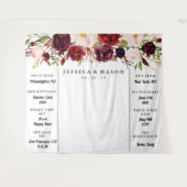 Tenture Fond de mariage rustique burgundy marsala (Devant (Horizontal))