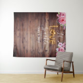 Tenture Fond de mariage rustique floral Laissez l'amour sc (En situation (horizontale))