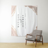 Tenture Fond de mariage scintillant Agate Blush & Or (En situation)