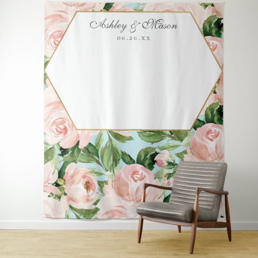 Tenture Fond de mariage Shabby Chic pour Photobooth (En situation)