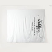 Tenture Fond de mariage simple calligraphie noire pour pho (Devant (Horizontal))