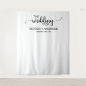 Tenture Fond de mariage simple calligraphie noire pour pho (Devant)