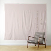 Tenture Fond de mariage simple moderne rose beige monogram (En situation (horizontale))