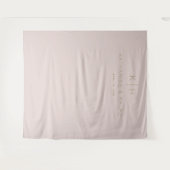 Tenture Fond de mariage simple moderne rose beige monogram (Devant (Horizontal))