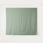 Tenture Fond de mariage simple vert sauge moderne (Devant (Horizontal))