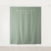 Tenture Fond de mariage simple vert sauge moderne (Devant)