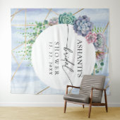 Tenture Fond de mariage succulent Blue Blush (En situation (horizontale))