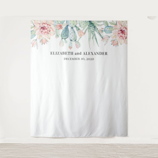 Tenture Fond de mariage succulents. Arrière-plan de cactus (Devant)