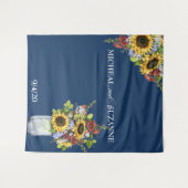 Tenture Fond de mariage Tournesol Pot Mason Bourgogne Mari (Devant (Horizontal))