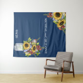 Tenture Fond de mariage Tournesol Pot Mason Bourgogne Mari (En situation (horizontale))