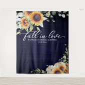 Tenture Fond de mariage tournesols Tombez amoureux (Devant)