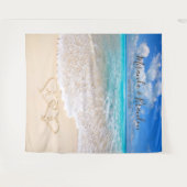 Tenture Fond de mariage tropical avec vagues de l'océan bl (Devant (Horizontal))
