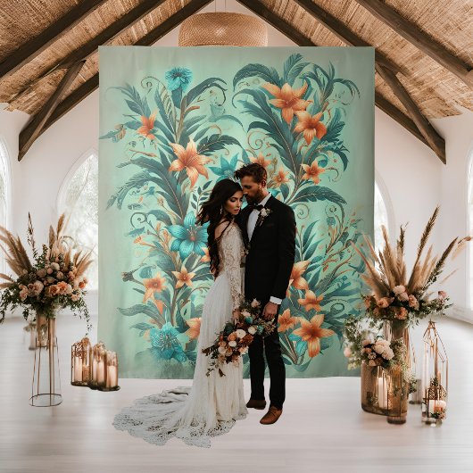 Tenture Fond de mariage Tropical Iridescence