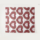 Tenture Fond de mariage tulipes rouge monogramme (Devant (Horizontal))