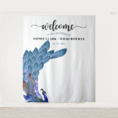 Tenture Fond de mariage unique Glam & Luxe Paon (Devant)