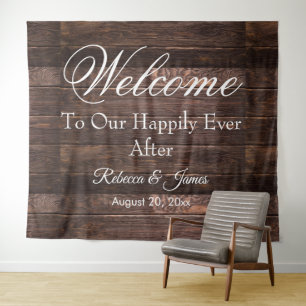 Tenture Fond de mariage unique rustique et heureux pour ap