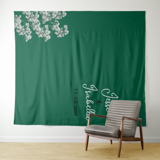 Tenture Fond de mariage vert (En situation (horizontale))