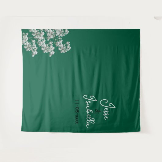 Tenture Fond de mariage vert (Devant (Horizontal))