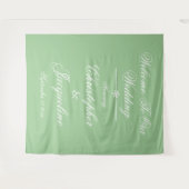Tenture Fond de mariage vert doux moderne avec écriture bl (Devant (Horizontal))