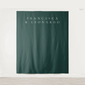 Tenture Fond de mariage vert émeraude classique simple (Devant)