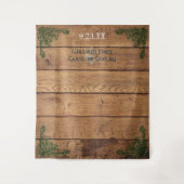 Tenture Fond de mariage vert en bois rustique celtique Cla (Devant)