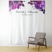 Tenture Fond de mariage violet. Fond de photobooth (En situation)