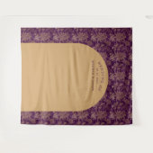 Tenture Fond de mariage violet or damassé royal (Devant (Horizontal))