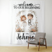Tenture Fond de Mariage Whimsical personnalisable (En situation)