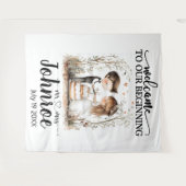 Tenture Fond de Mariage Whimsical personnalisable (Devant (Horizontal))